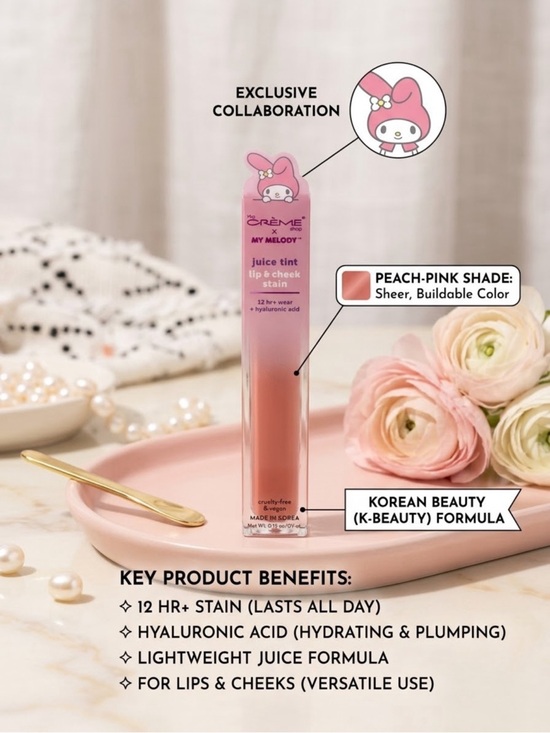 The Creme Shop Other - The Crème Shop x My Melody Juice Tint Lip & Cheek Stain